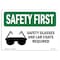 Signmission OSHA Sign, Glasses And Lab Coats Required W/ Symbol, 10in X 7in Aluminum, 10" W, 7" H, Landscape OS-SF-A-710-L-10909 - alternate 1